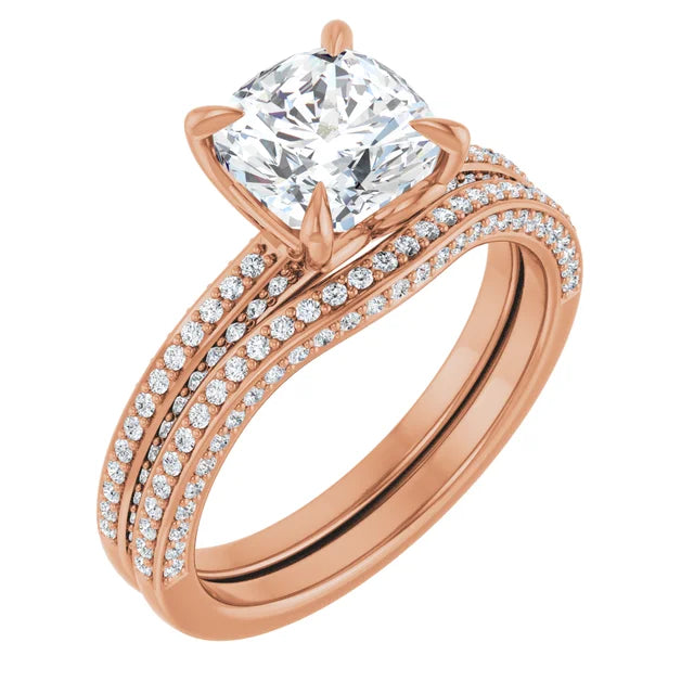 Cushion Claw Set Style Engagement Ring