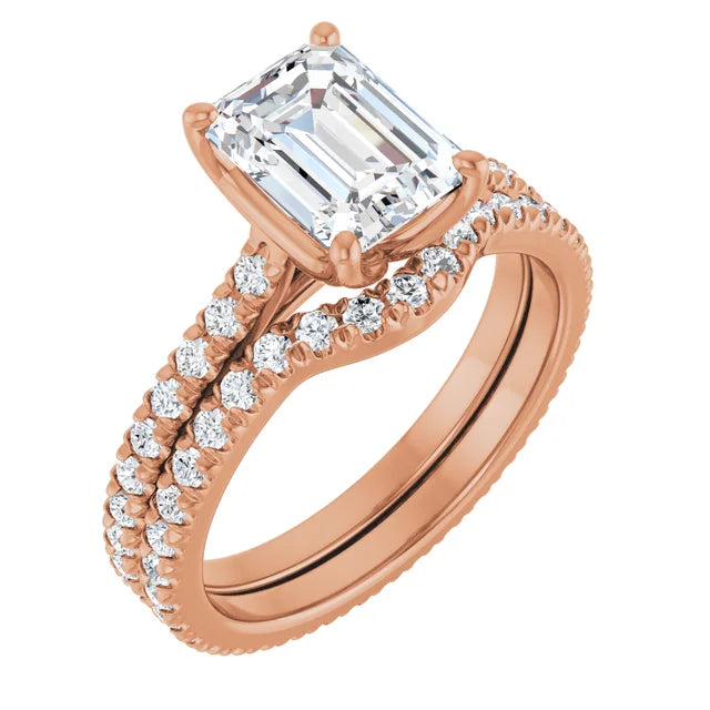Emerald Claw Set Eternity Style Engagement Ring