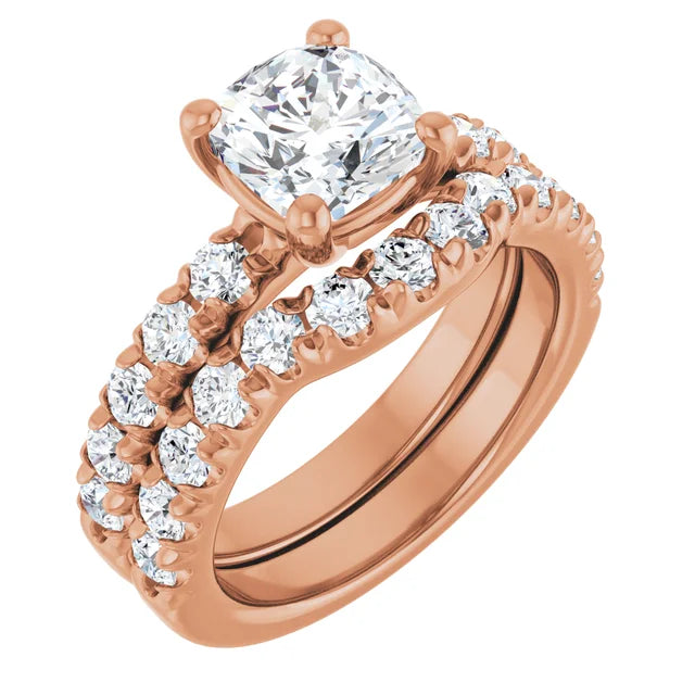 Cushion Four Claw Set Style Engagement Ring