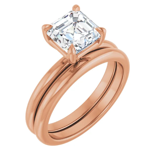 Asscher Solitaire Engagement Ring