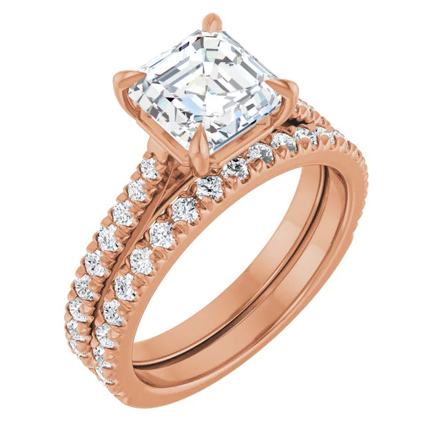 Asscher Claw Set Style Engagement Ring