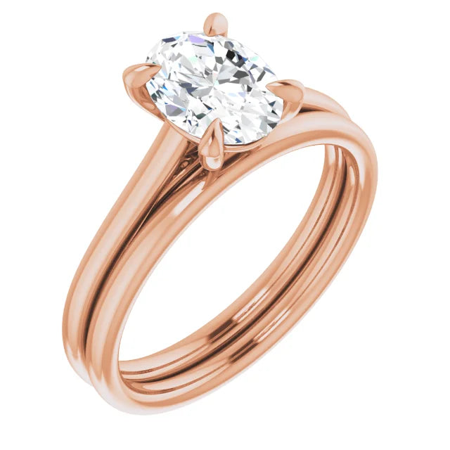 Four Claw Oval Solitaire Engagement Ring