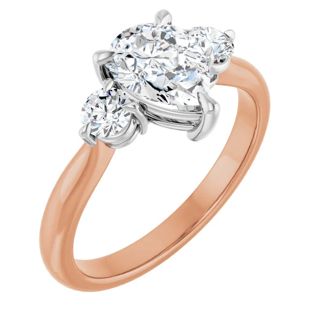 Pear Accent Engagement Ring