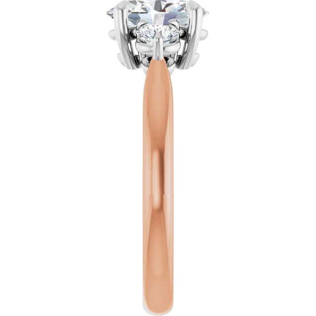 Oval Accent Engagement Ring
