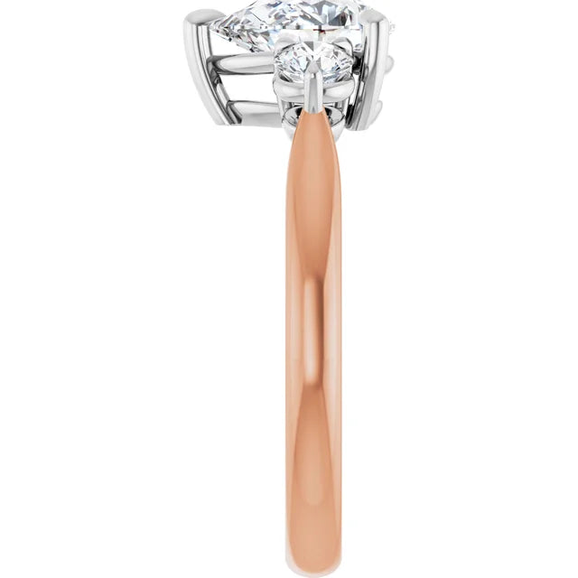 Pear Accent Engagement Ring