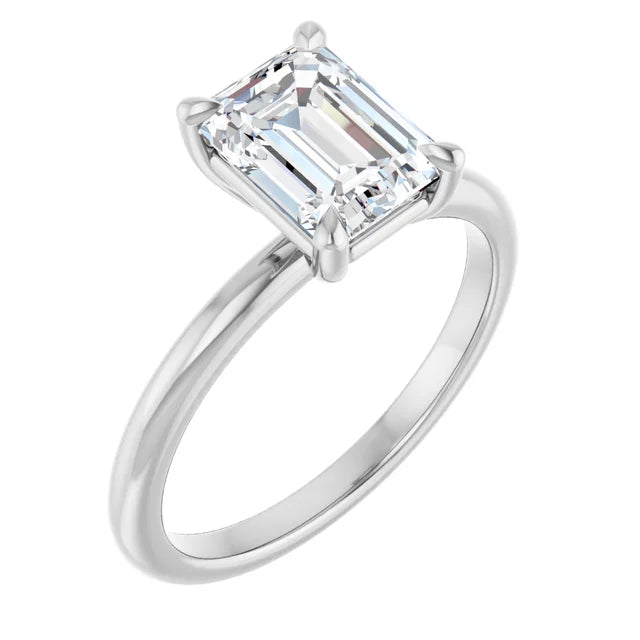 Emerald Solitaire Engagement Ring