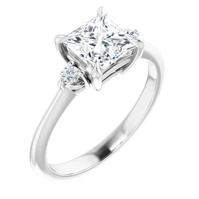 Princess Accent Engagement Ring