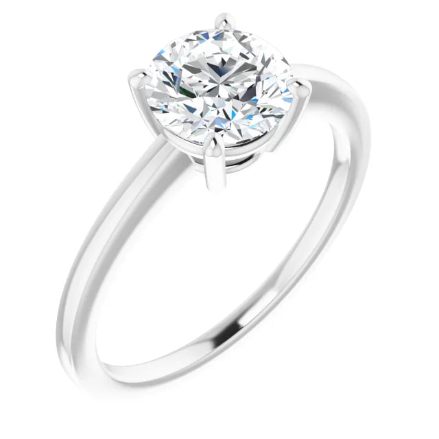 Round Brilliant White Gold Solitaire Moissanite Engagement Ring