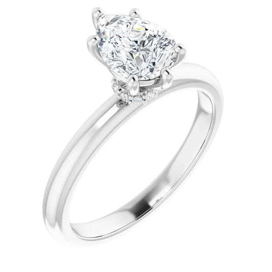 Pear White Gold Solitaire Moissanite Engagement Ring