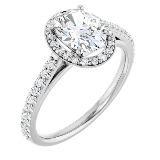 Oval Halo Style Engagement Ring