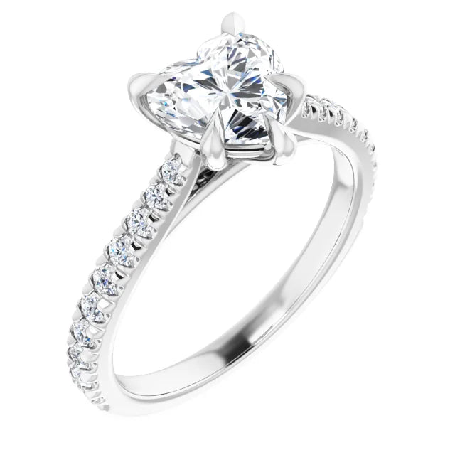 Heart Claw Set Style Engagement Ring