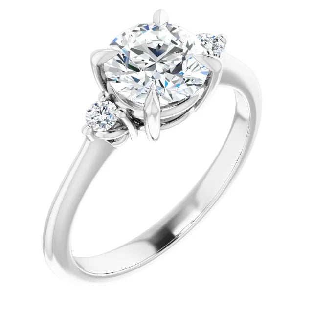 Round Brilliant Accent Engagement Ring