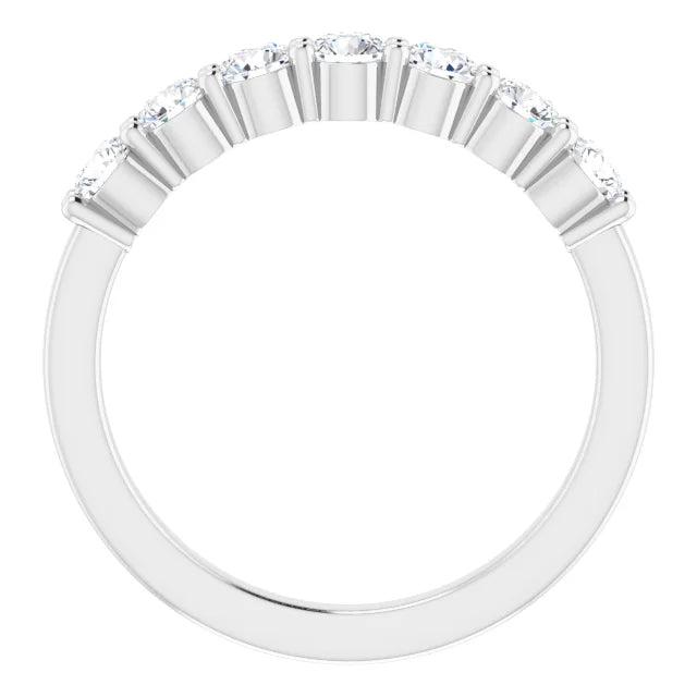 Seven Stone Round Brilliant Moissanite Anniversary Band
