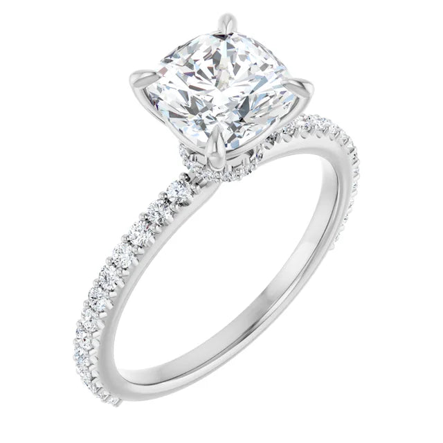 Cushion Claw Set Style Engagement Ring
