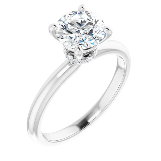 Round Brilliant White Gold Solitaire Moissanite Engagement Ring