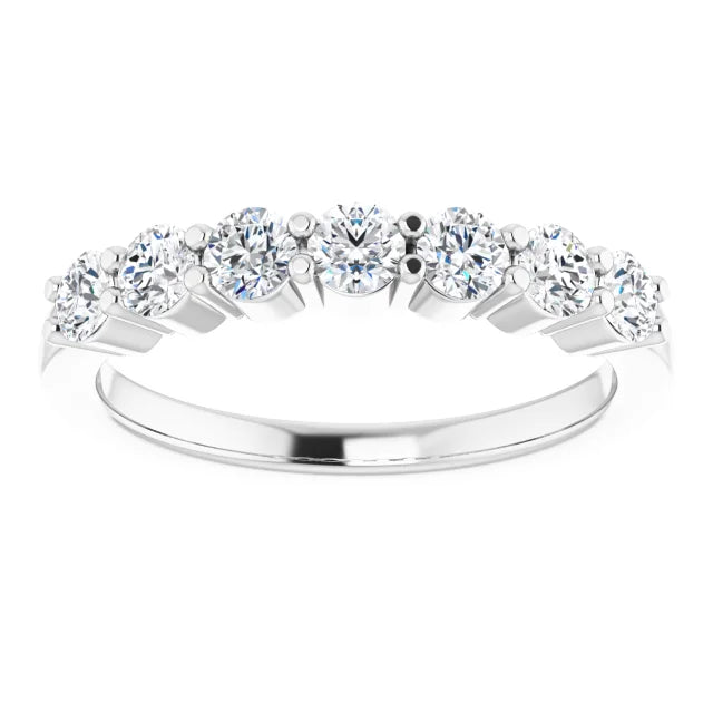 Seven Stone Round Brilliant Moissanite Anniversary Band