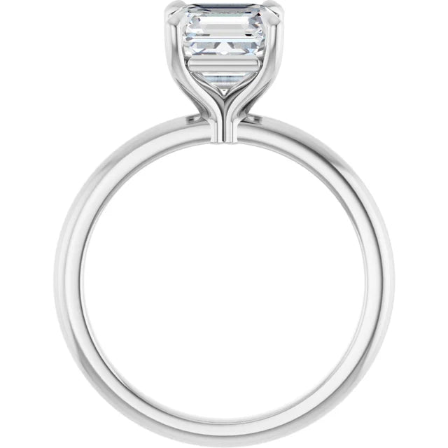 Asscher Solitaire Engagement Ring