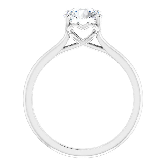 Round Brilliant White Gold Four Claw Solitaire Moissanite Engagement Ring