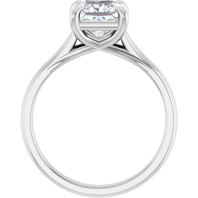 Four Claw Princess Solitaire Engagement Ring - I Heart Moissanites
