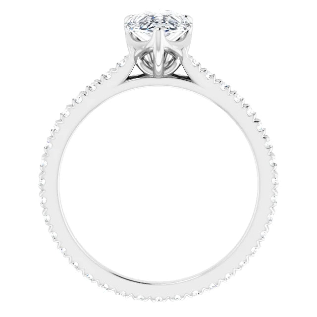 Pear Claw Set Eternity Style Engagement Ring