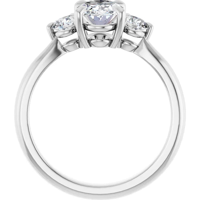 Oval Accent Engagement Ring