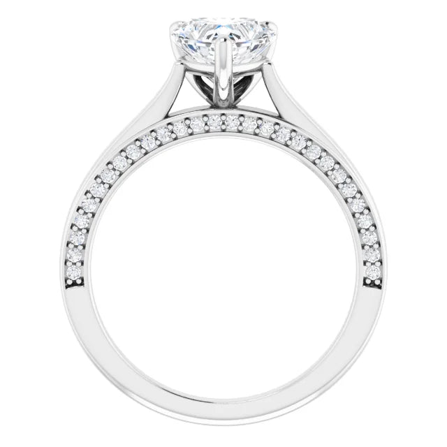 Heart White Gold Solitaire Moissanite Engagement Ring