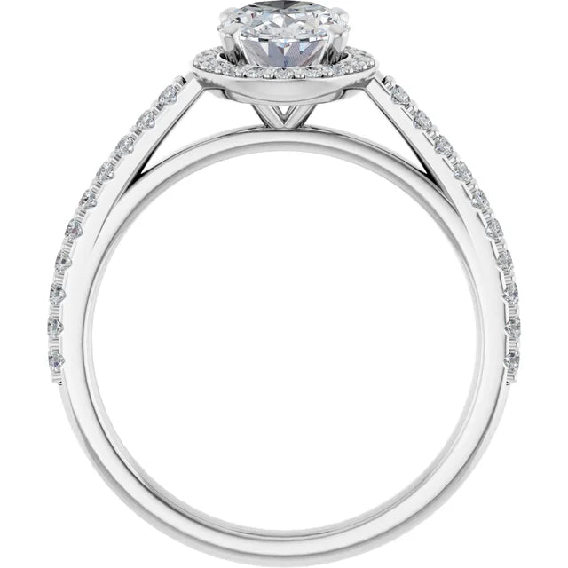 Oval Halo Style Engagement Ring