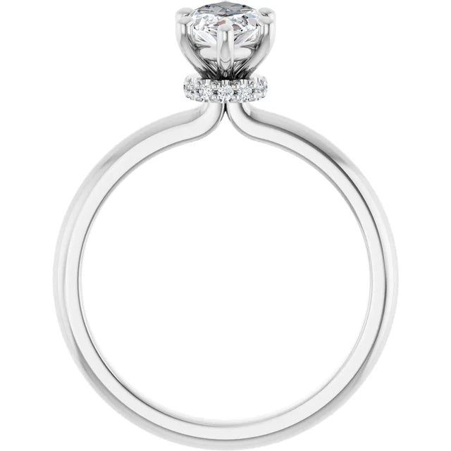 Marquise White Gold Solitaire Moissanite Engagement Ring