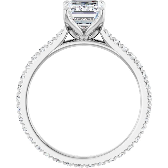 Emerald Claw Set Eternity Style Engagement Ring