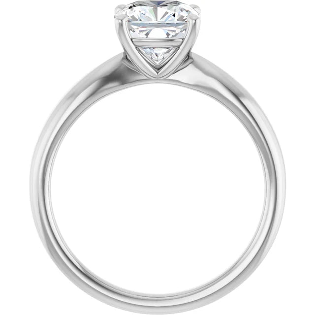 Cushion Knife Edge Solitaire Engagement Ring