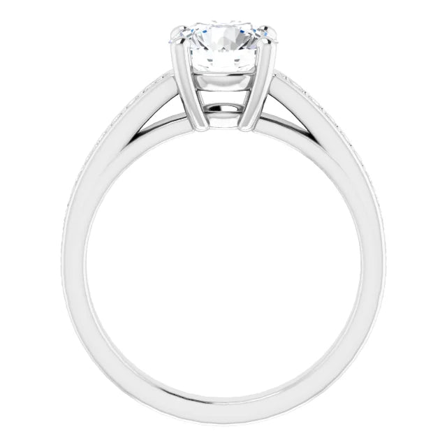 Round Brilliant White Gold Claw Set Style Moissanite Engagement Ring