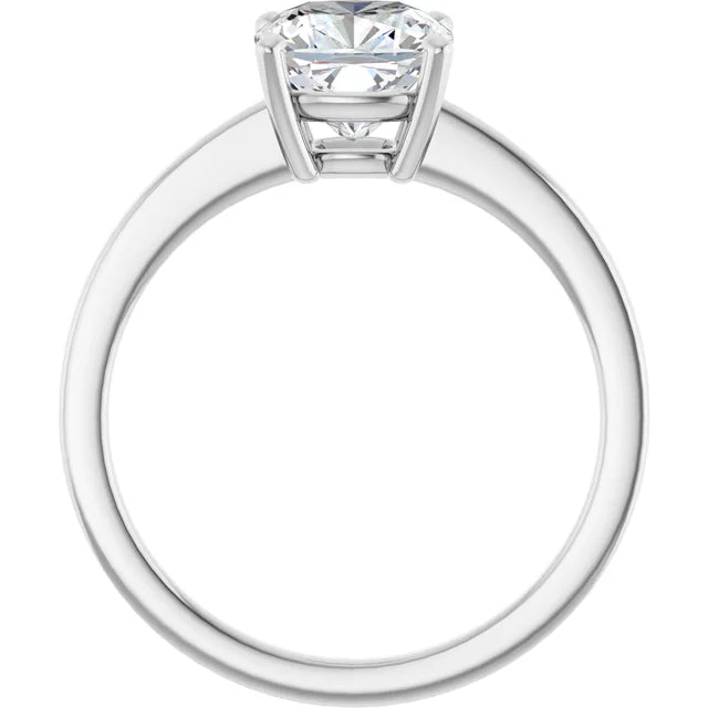 Cushion White Gold Solitaire Moissanite Engagement Ring