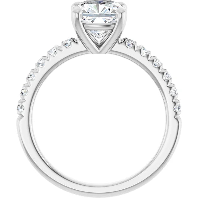 Cushion Four Claw Set Style Engagement Ring