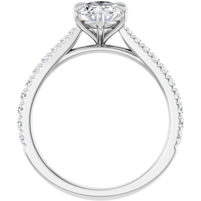 Oval Six Claw Set Style Engagement Ring