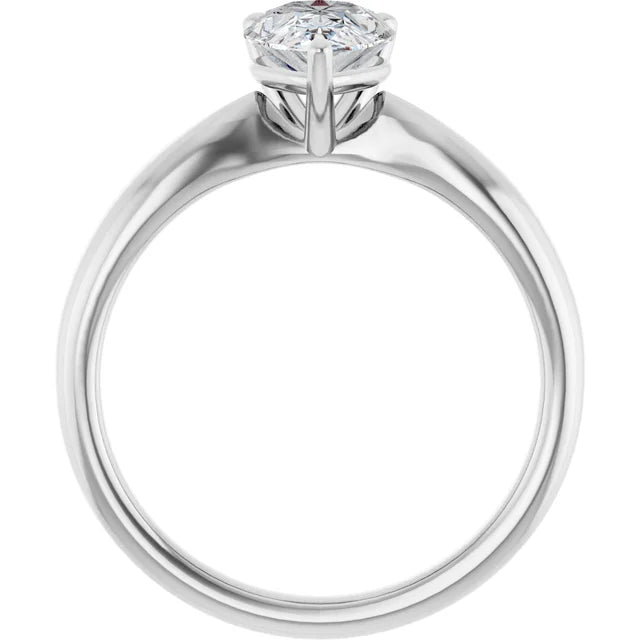 Pear Knife Edge Solitaire Engagement Ring