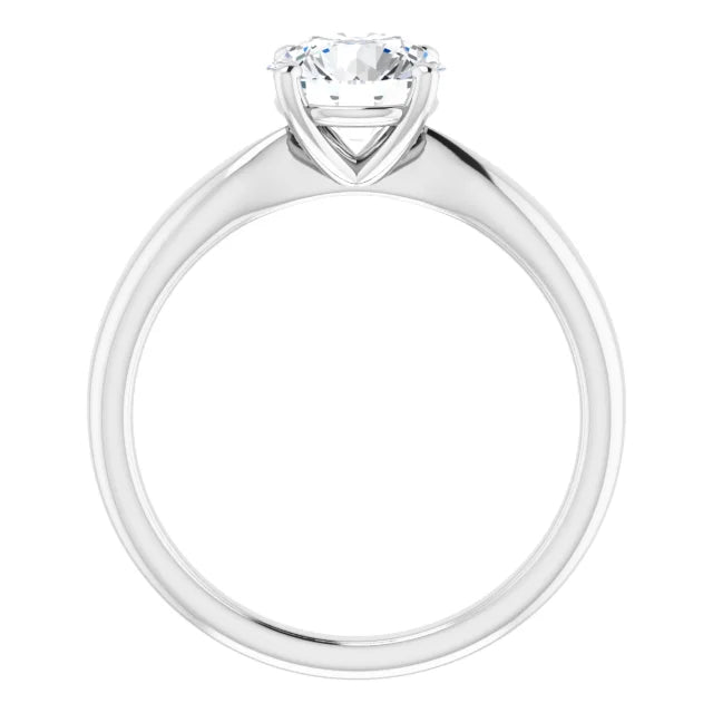 Round Brilliant White Gold Solitaire Moissanite Engagement Ring