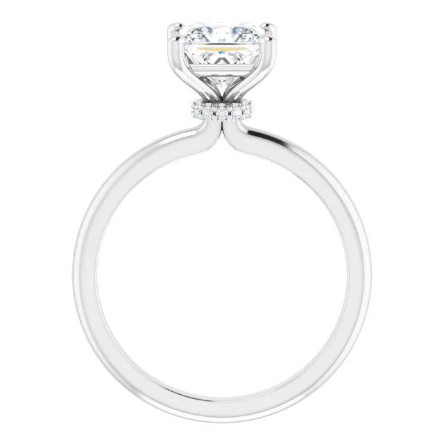 Princess White Gold Solitaire Moissanite Engagement Ring
