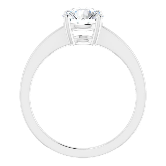 Round Brilliant White Gold Solitaire Moissanite Engagement Ring
