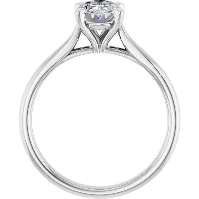 Four Claw Oval Solitaire Engagement Ring