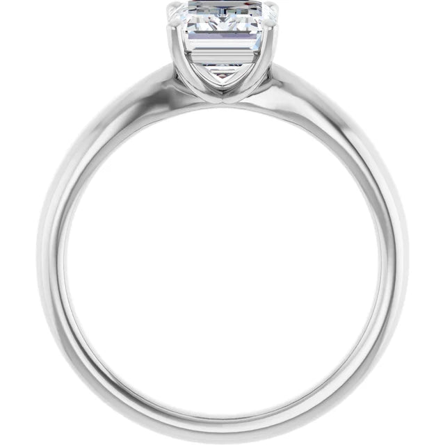 Emerald White Gold Solitaire Moissanite Engagement Ring