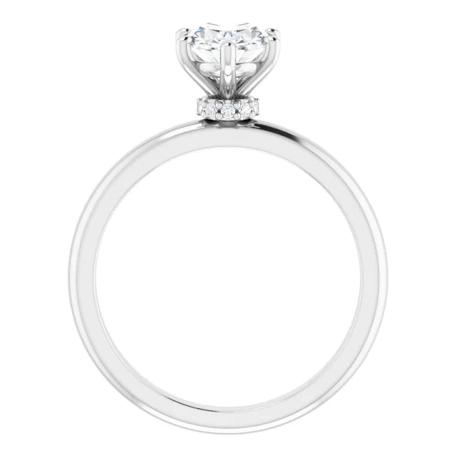 Oval White Gold Solitaire Moissanite Engagement Ring