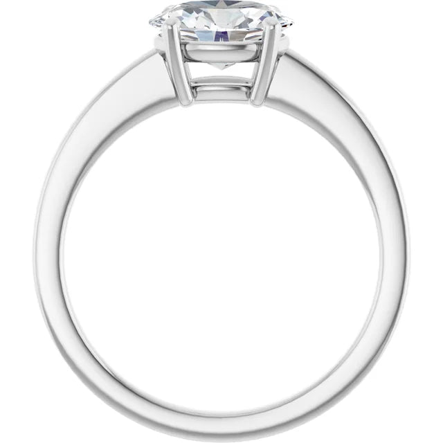 Oval White Gold Solitaire Moissanite Engagement Ring