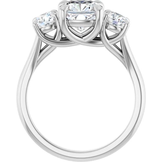 Cushion Accent Engagement Ring