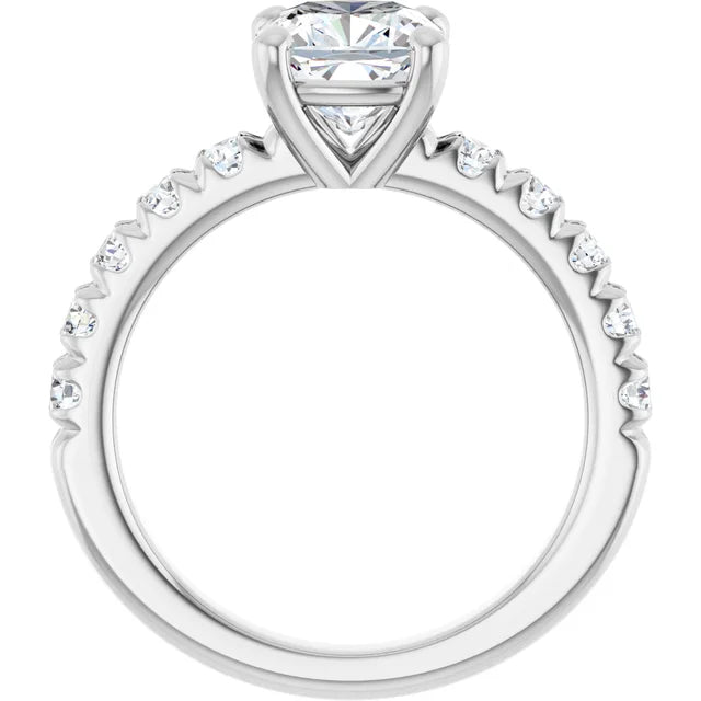 Cushion Four Claw Set Style Engagement Ring