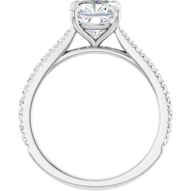 Cushion Claw Set Style Engagement Ring