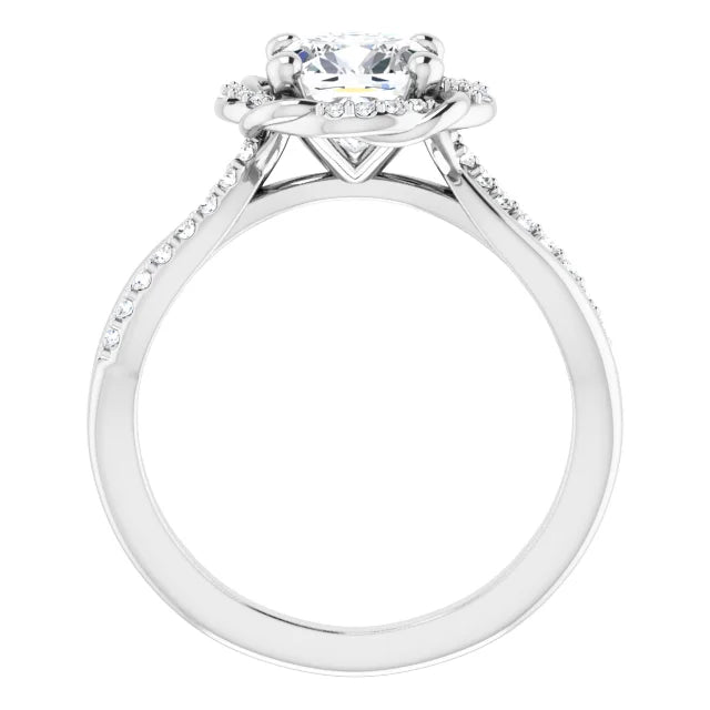 Cushion Antique Inspired Design Engagement Ring