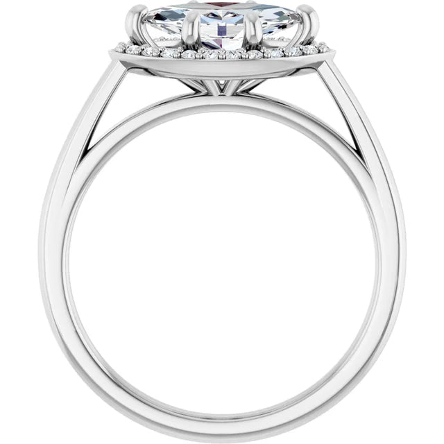 Marquise East West Halo Style Engagement Ring