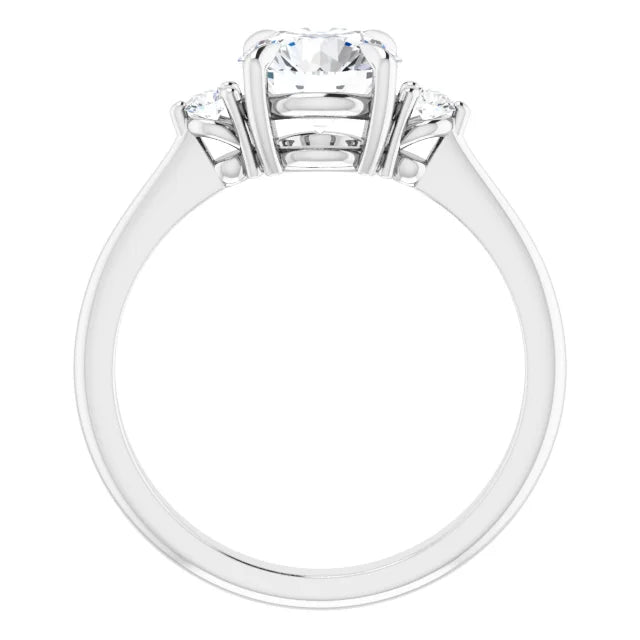 Round Brilliant Accent Engagement Ring