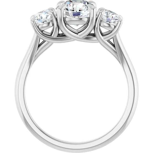 Round Brilliant Accent Engagement Ring