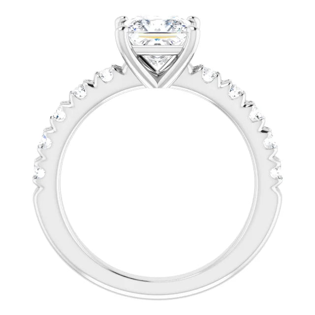 Princess Four Claw Set Style Engagement Ring